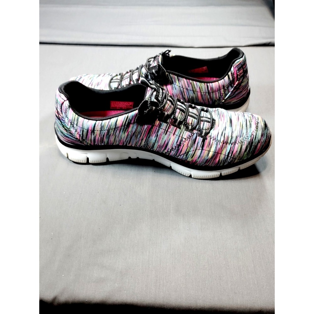 Skechers Women 9.5 Empire Game On Black Multicolor Slip‎ On Sneaker Shoes 12414 - Picture 10 of 12